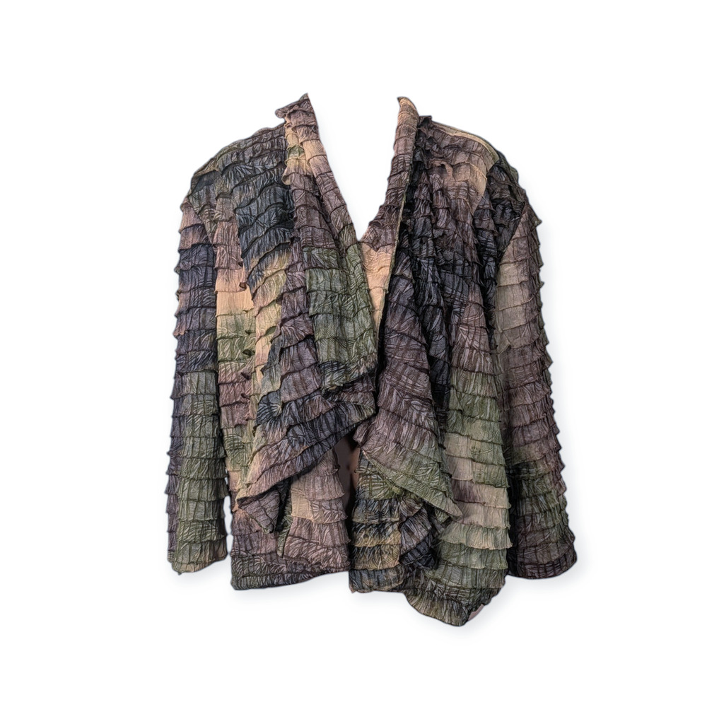 Dress Barn ruffled goblincore blazer XL open front agaric draped